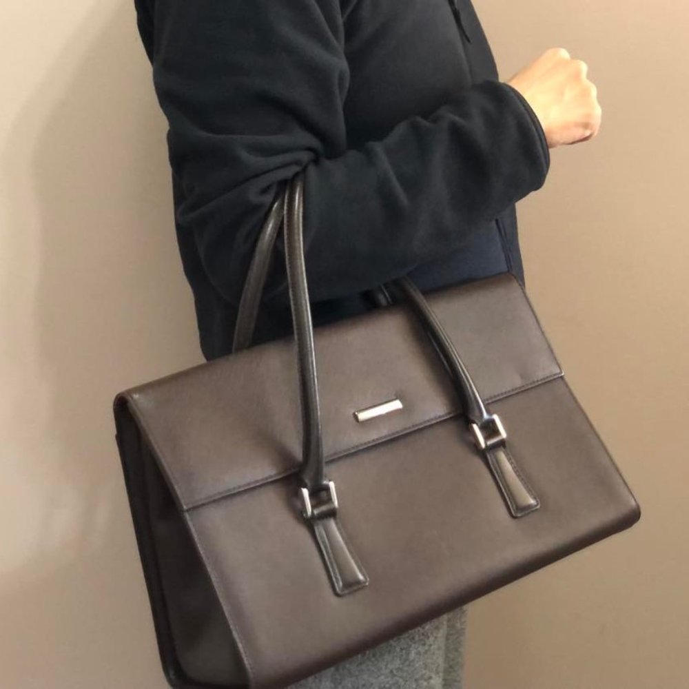 Burberry Nova Check Saffiano Leather Handbag